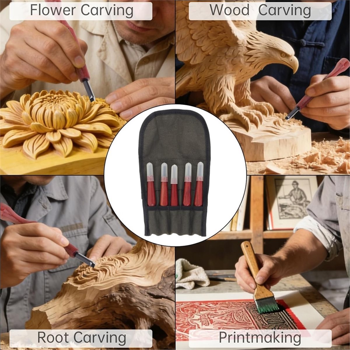 Linocut Carving Tool - A89X 5 Pcs Linocut Carving Tools