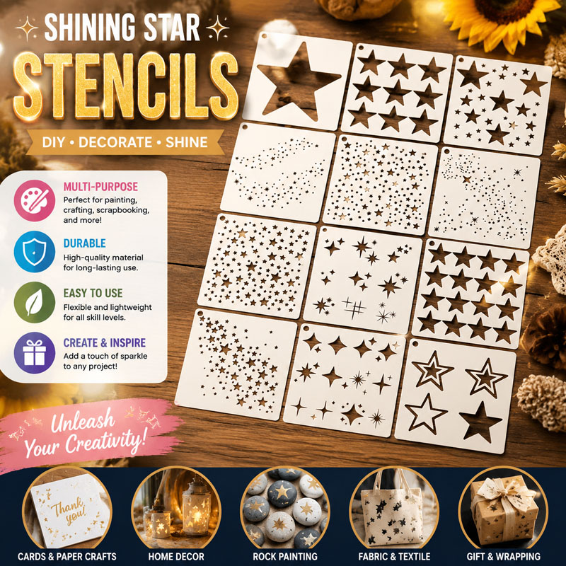 Art Craft Background - Versatile Shining Star Shape Stencil for