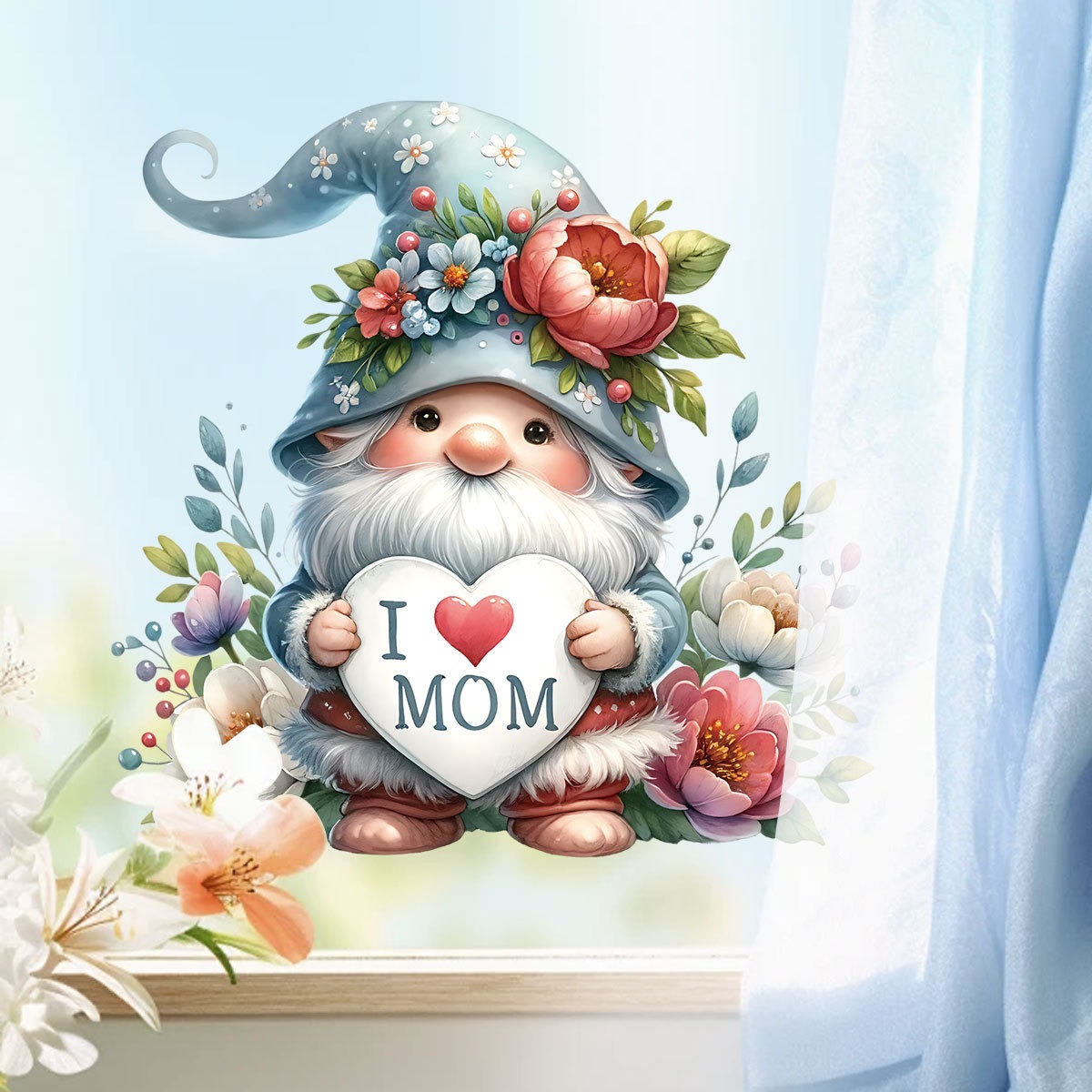 Art Craft Mother'S Day - Mother Day Wall Stickers Cute Gnome