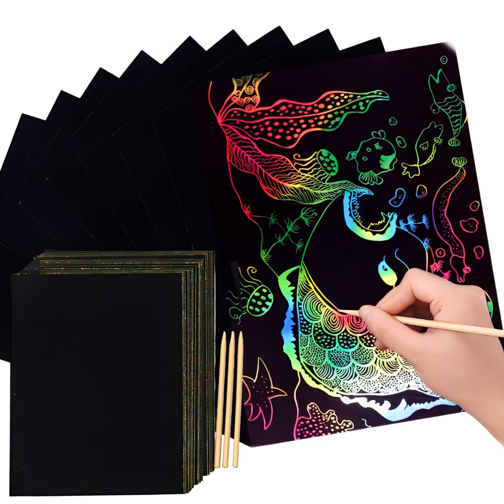 Art Craft Rainbow - 20pcs 16K/32K Rainbow Scratch Paper Sheets