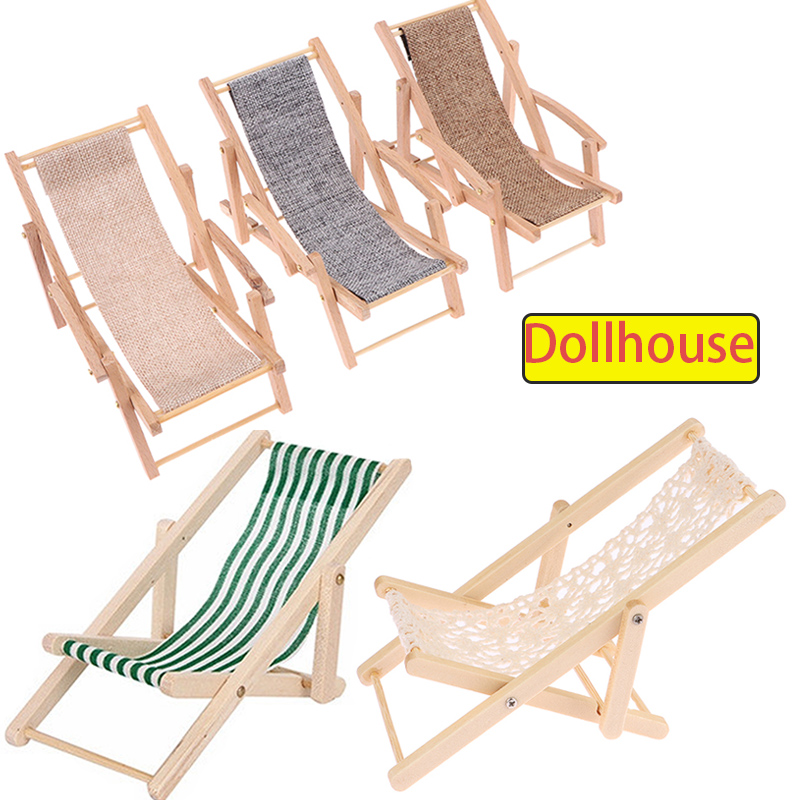 Art Craft House - 1Pc 1/12 Dollhouse Foldable Deck Chair