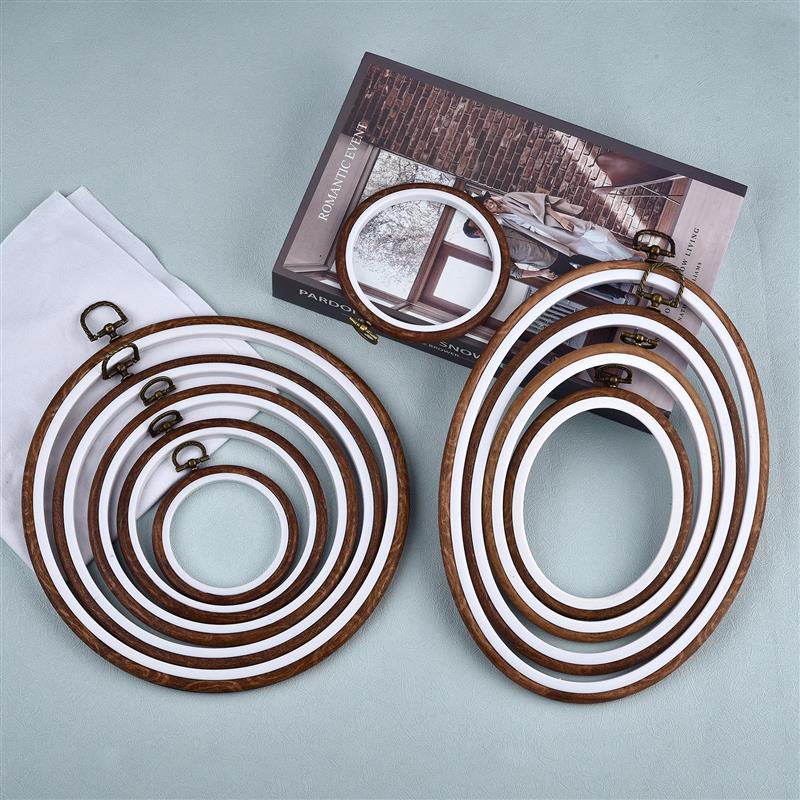Embroidery Hoop Kit - Sewing Tool Round Oval Wooden Embroidery
