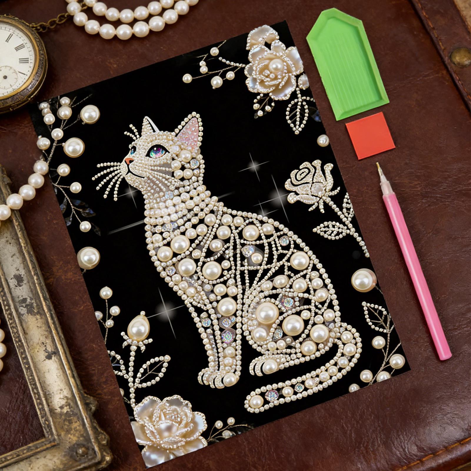 Art Craft Mother'S Day - Cat Shape Pearl Painting Kits DIY