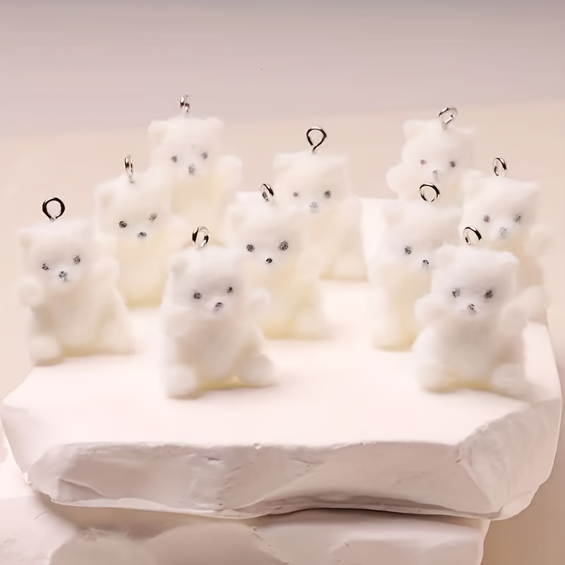 Art Craft Resin - 6Pcs Polar Bear Resin Charms Christmas