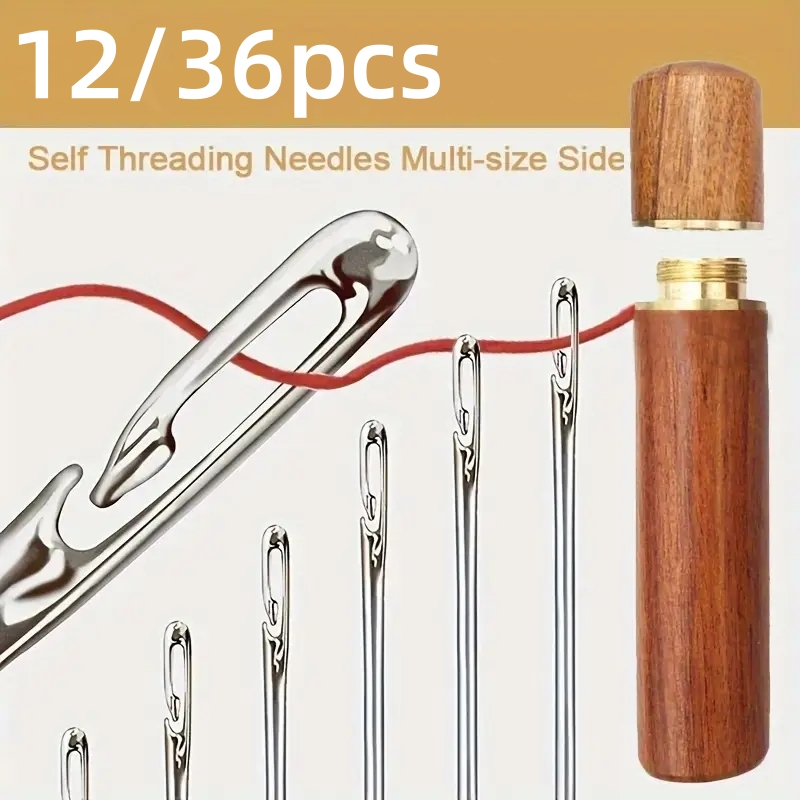 Punch Needle Kit - 12/36PCS Blind Sewing Needle Elderly Stainless