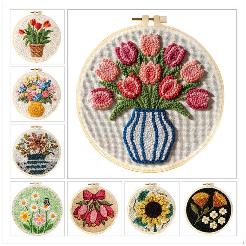 Punch Needle Kit - GATYZTORY Punch Needle Embroidery Kit 20x20cm