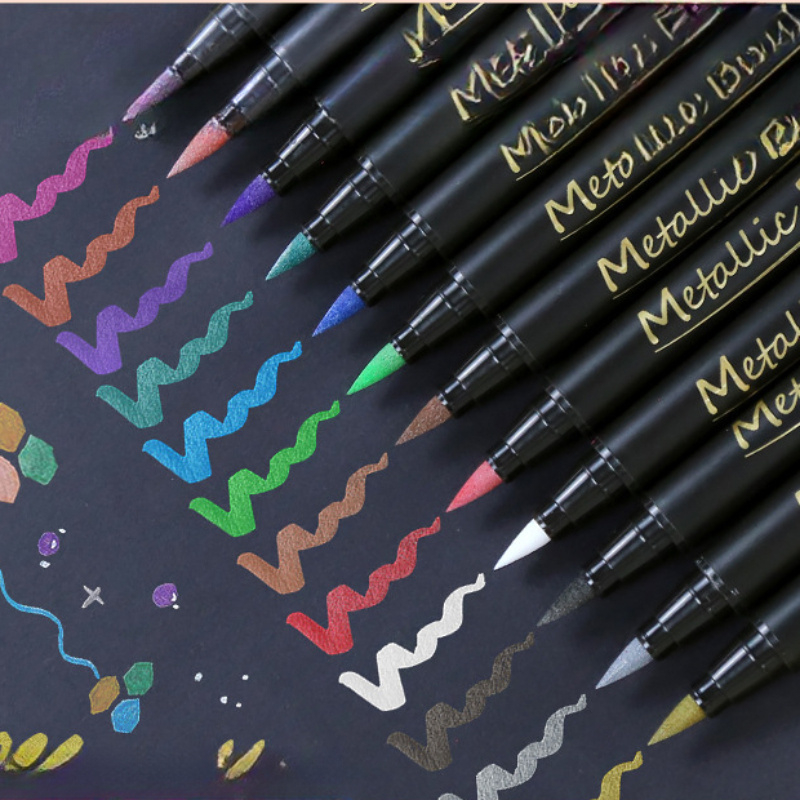 Art Craft Mother'S Day - 10pcs Metallic Glitter Markers Pens, Dual