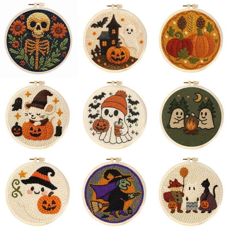 Punch Needle Kit - Punch Needle Kit Ghost Pumpkin Creative