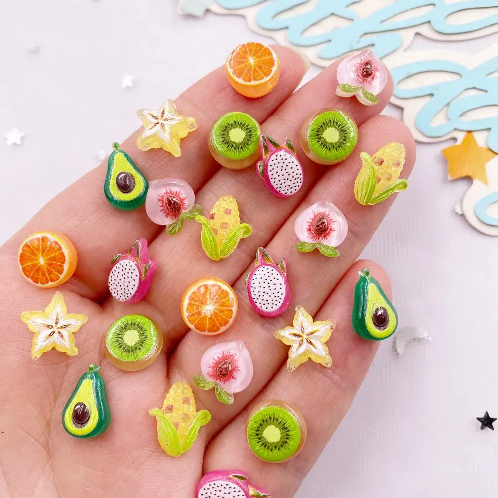 Art And Craft Vegetable - 50PCS Resin Cute Mini Colorful Avocado