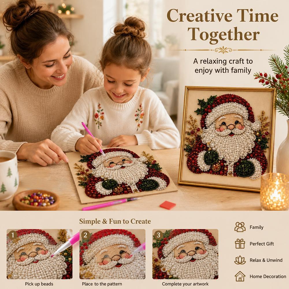 Christmas Santa Claus Pearl Ar - огляд і ціна Art Craft For Adults