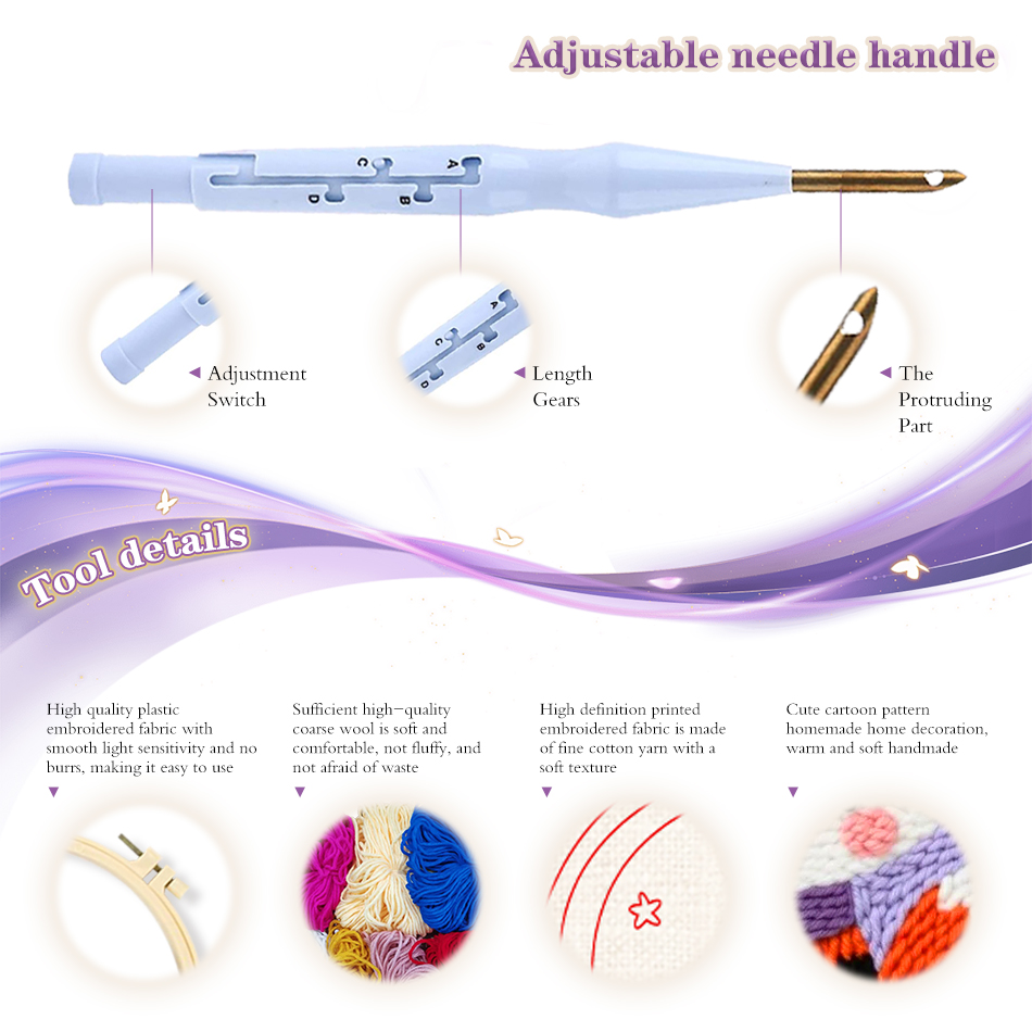 GATYZTORY Embroidery Punch Nee - огляд і ціна Punch Needle Kit