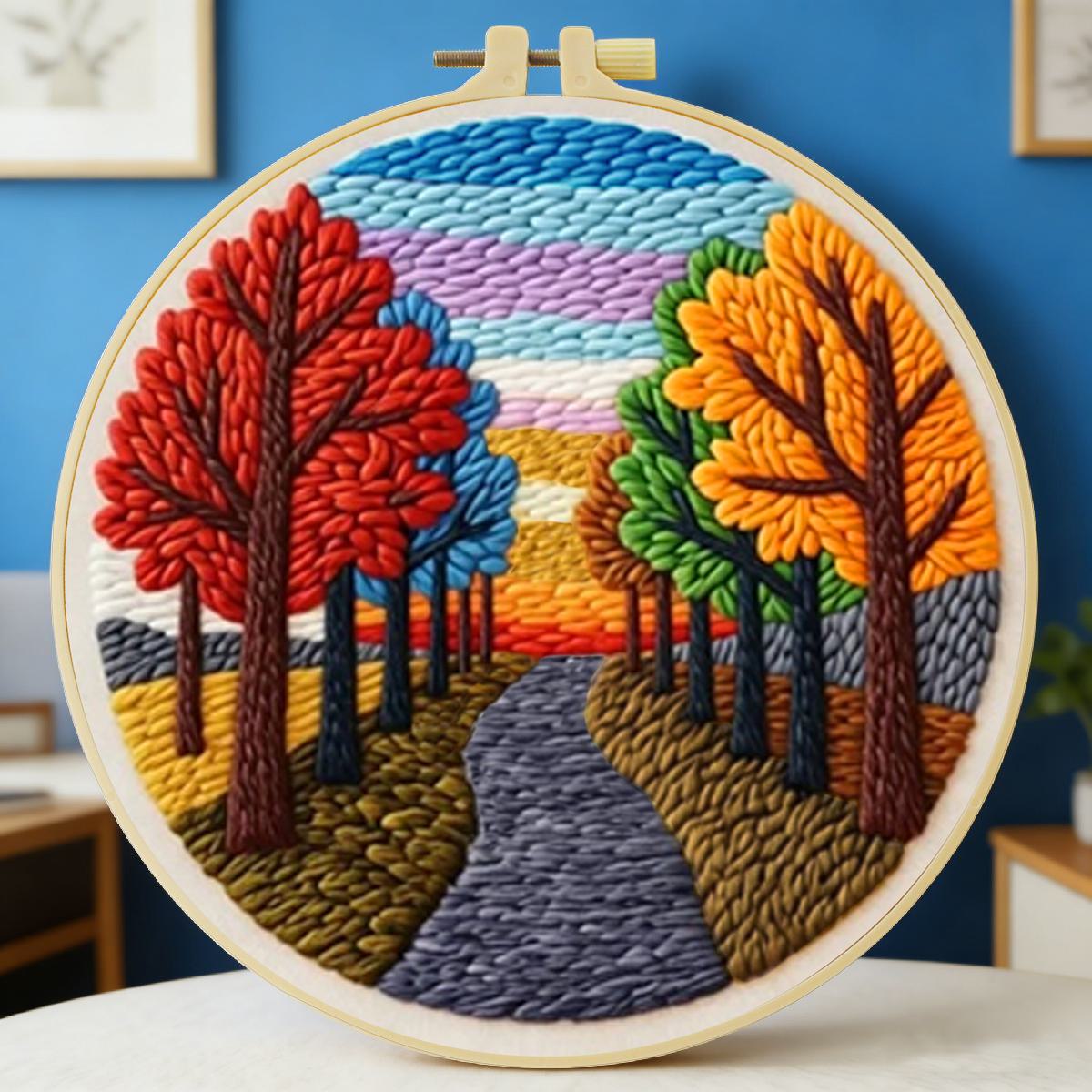 20X20CM/7.87inch Scenery Punch - огляд і ціна Punch Needle Kit