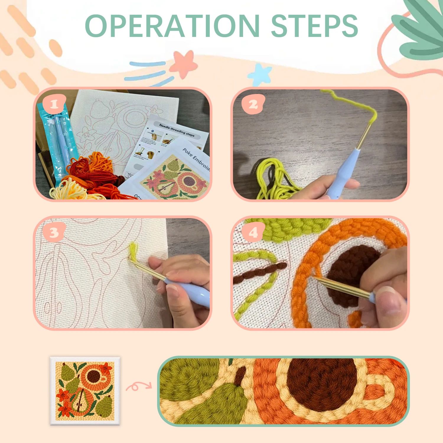 GATYZTORY Punch Needle Embroid - огляд і ціна Punch Needle Kit
