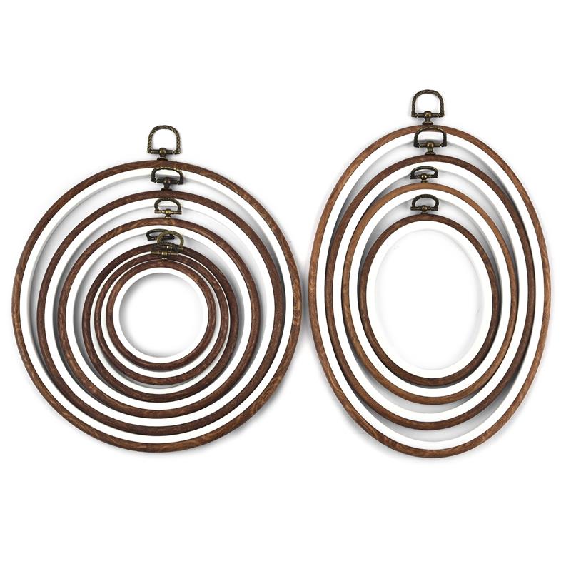 Sewing Tool Round Oval Wooden  - огляд і ціна Embroidery Hoop Kit