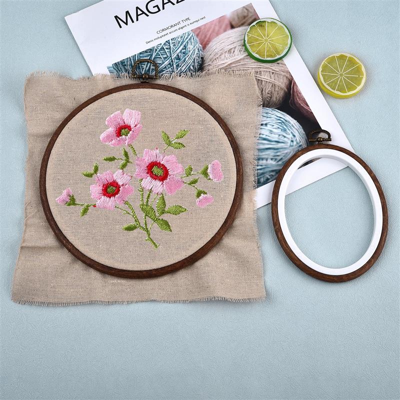 Sewing Tool Round Oval Wooden  - огляд і ціна Embroidery Hoop Kit