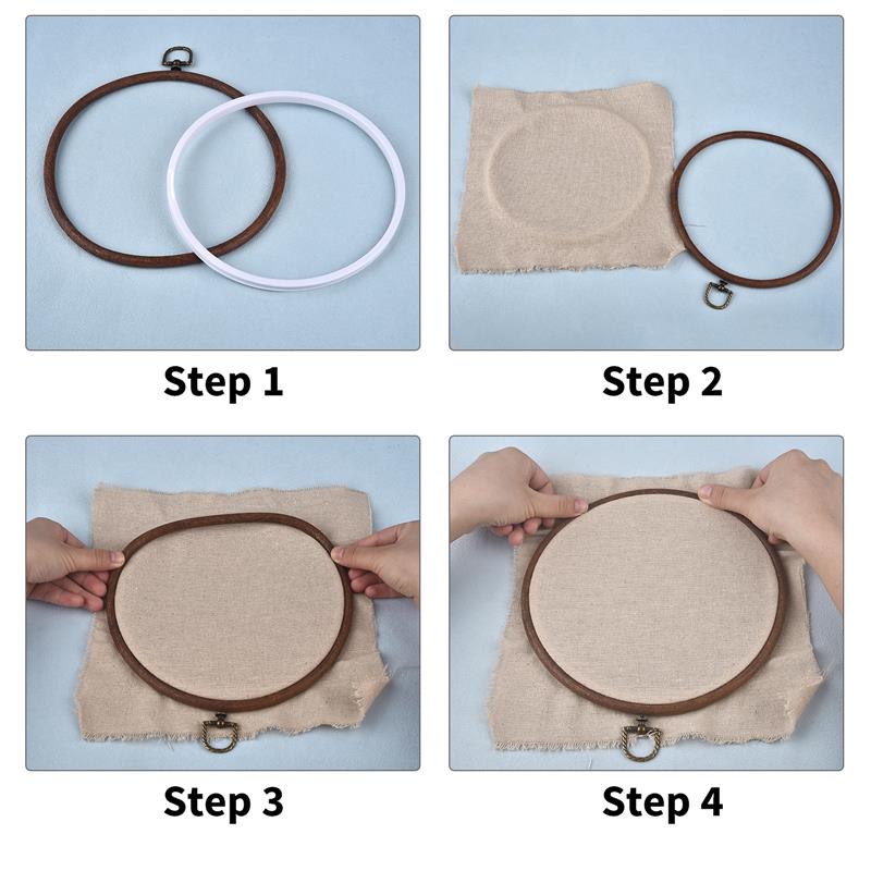 Sewing Tool Round Oval Wooden  - огляд і ціна Embroidery Hoop Kit