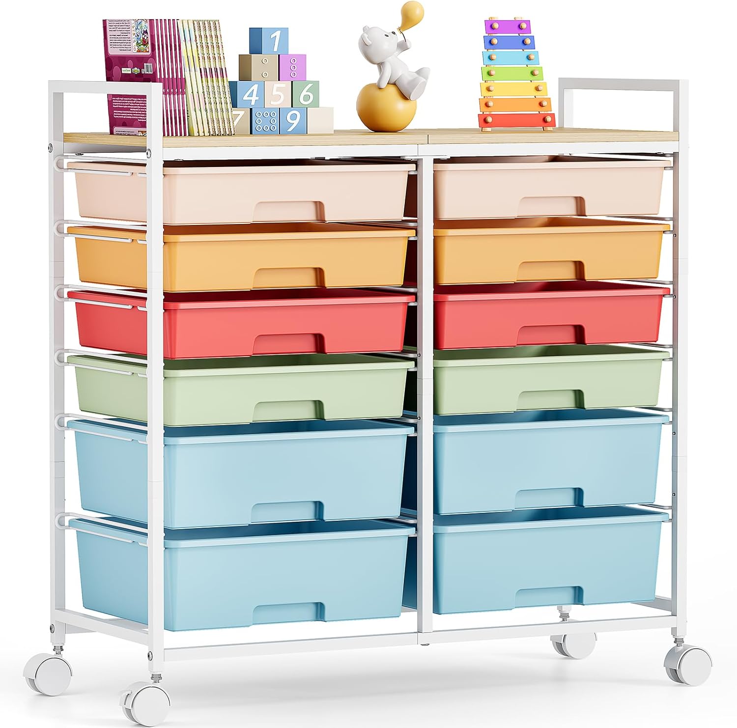 Rolling Storage Cart with 12 D - огляд і ціна Art Craft Rainbow