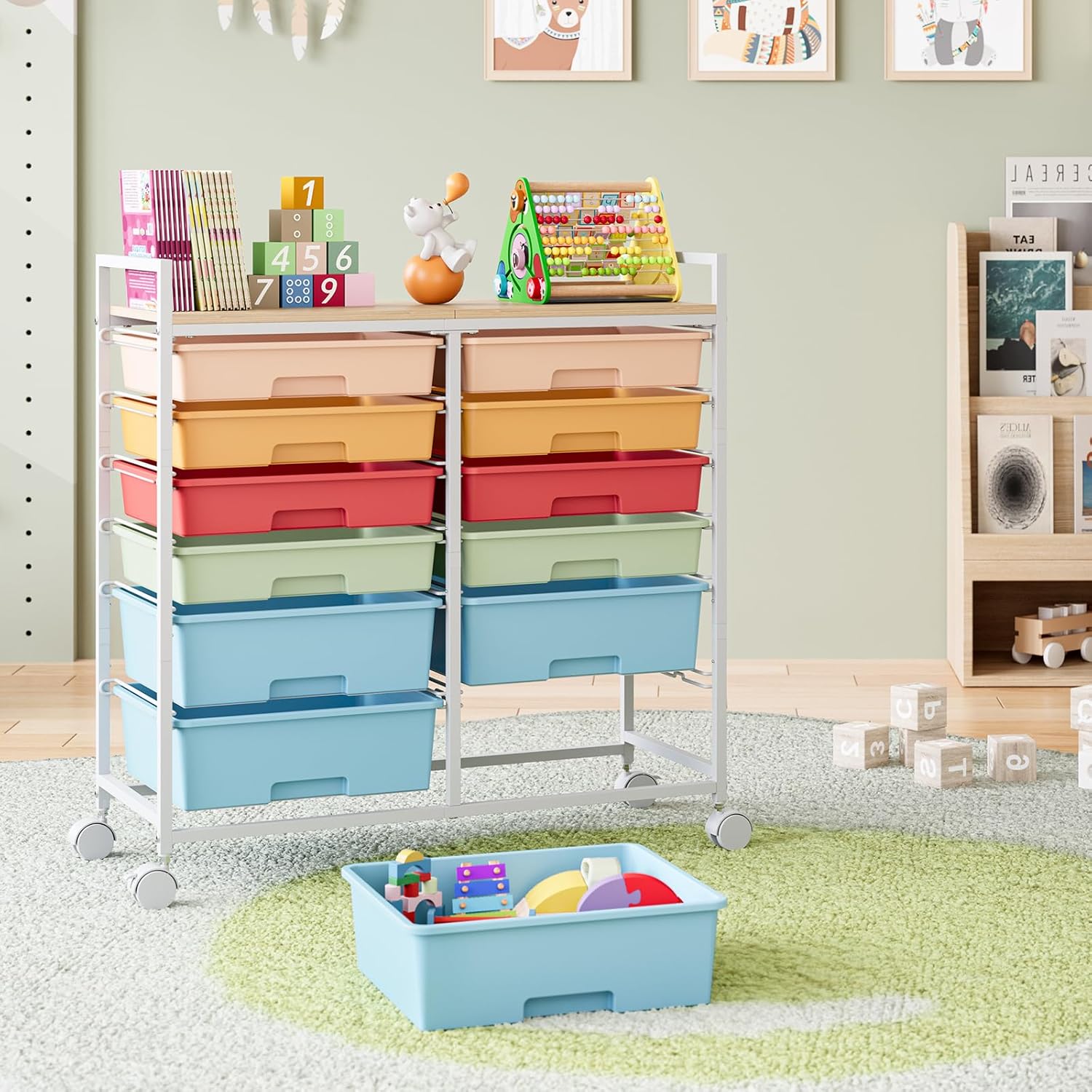 Rolling Storage Cart with 12 D - огляд і ціна Art Craft Rainbow