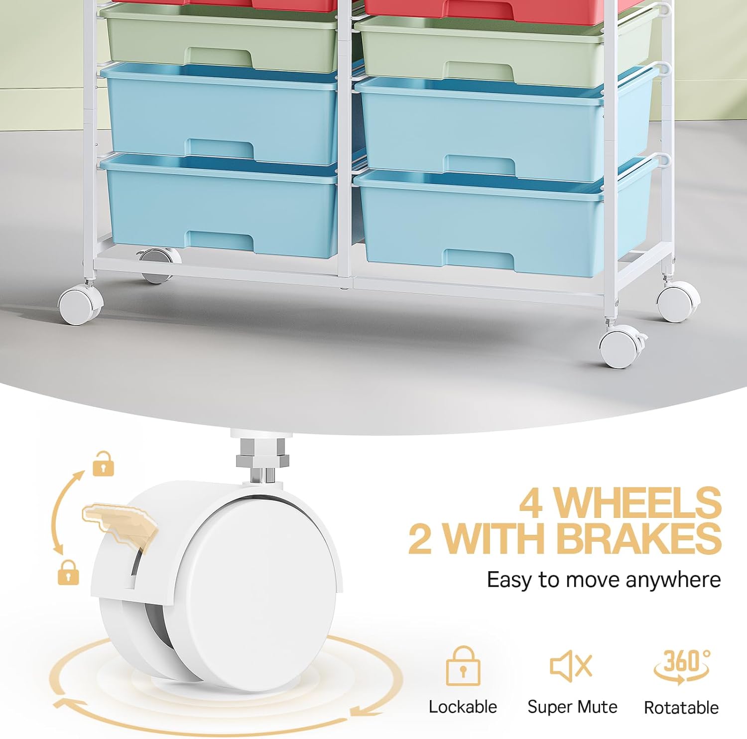 Rolling Storage Cart with 12 D - огляд і ціна Art Craft Rainbow
