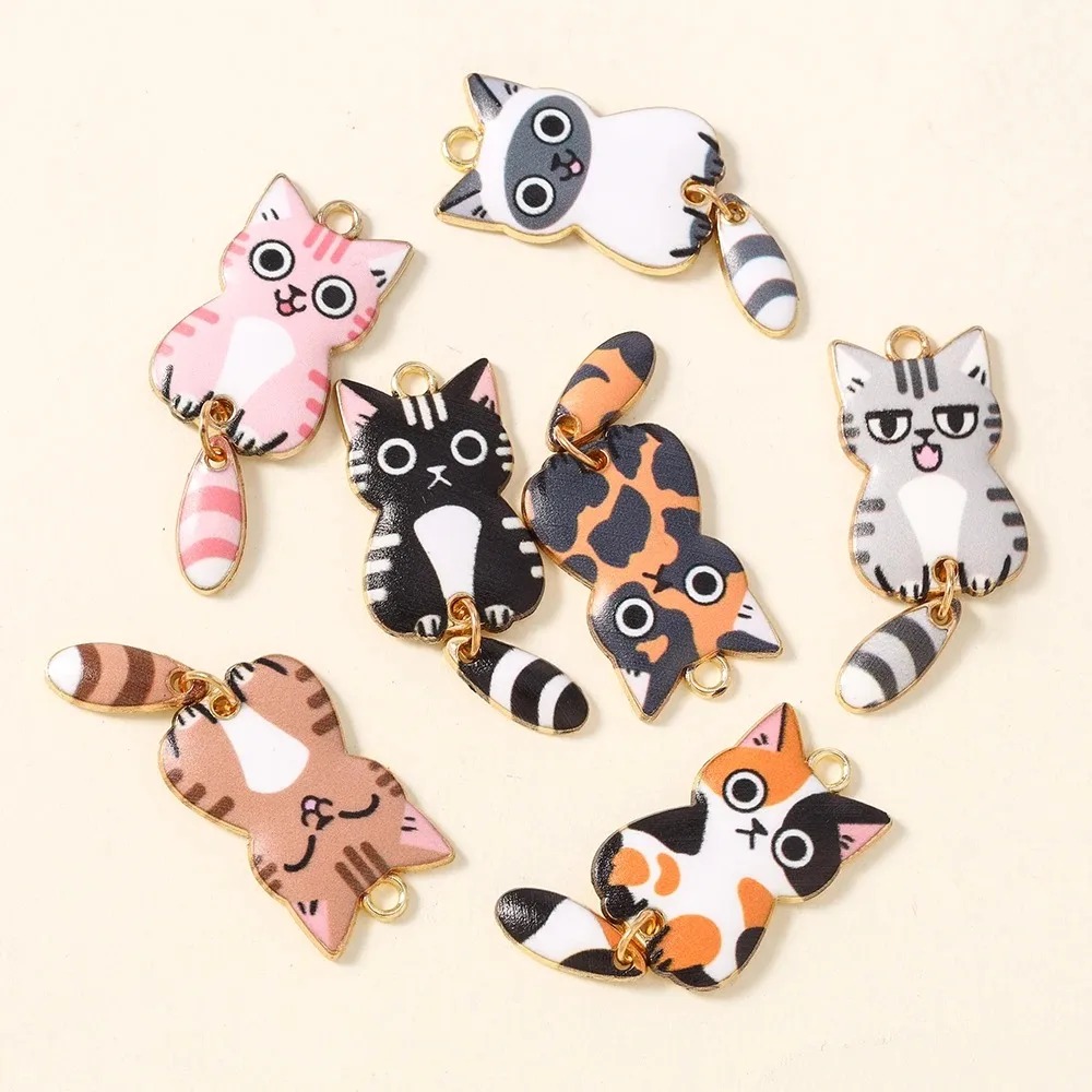 10Pcs 16×39mm Cute Cartoon Cat - огляд і ціна Art Craft Resin