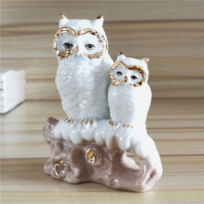 Gilt Porcelain Mother Owl Figu - огляд і ціна Art Craft Mother'S Day