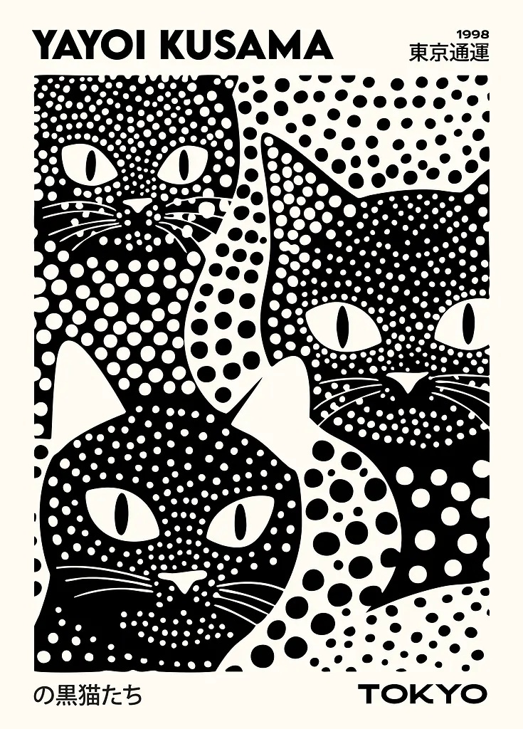 Yayoi Kusama Black Cats Series - огляд і ціна Art Craft House