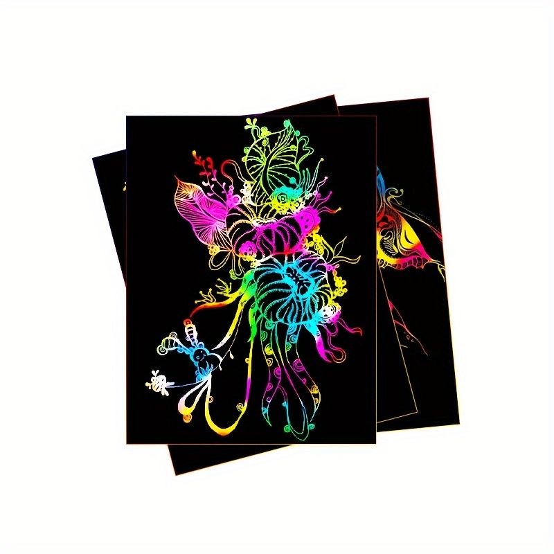 50 pcs Scratch Paper Kids Rain - огляд і ціна Art Craft Rainbow