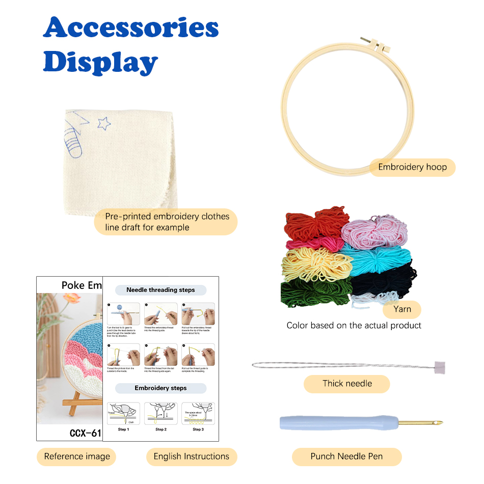 GATYZTORY punch needle embroid - огляд і ціна Punch Needle Kit