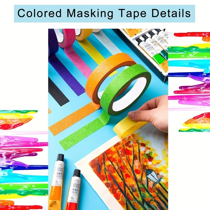 6 Rolls of Colored Masking Tap - огляд і ціна Art X Craft