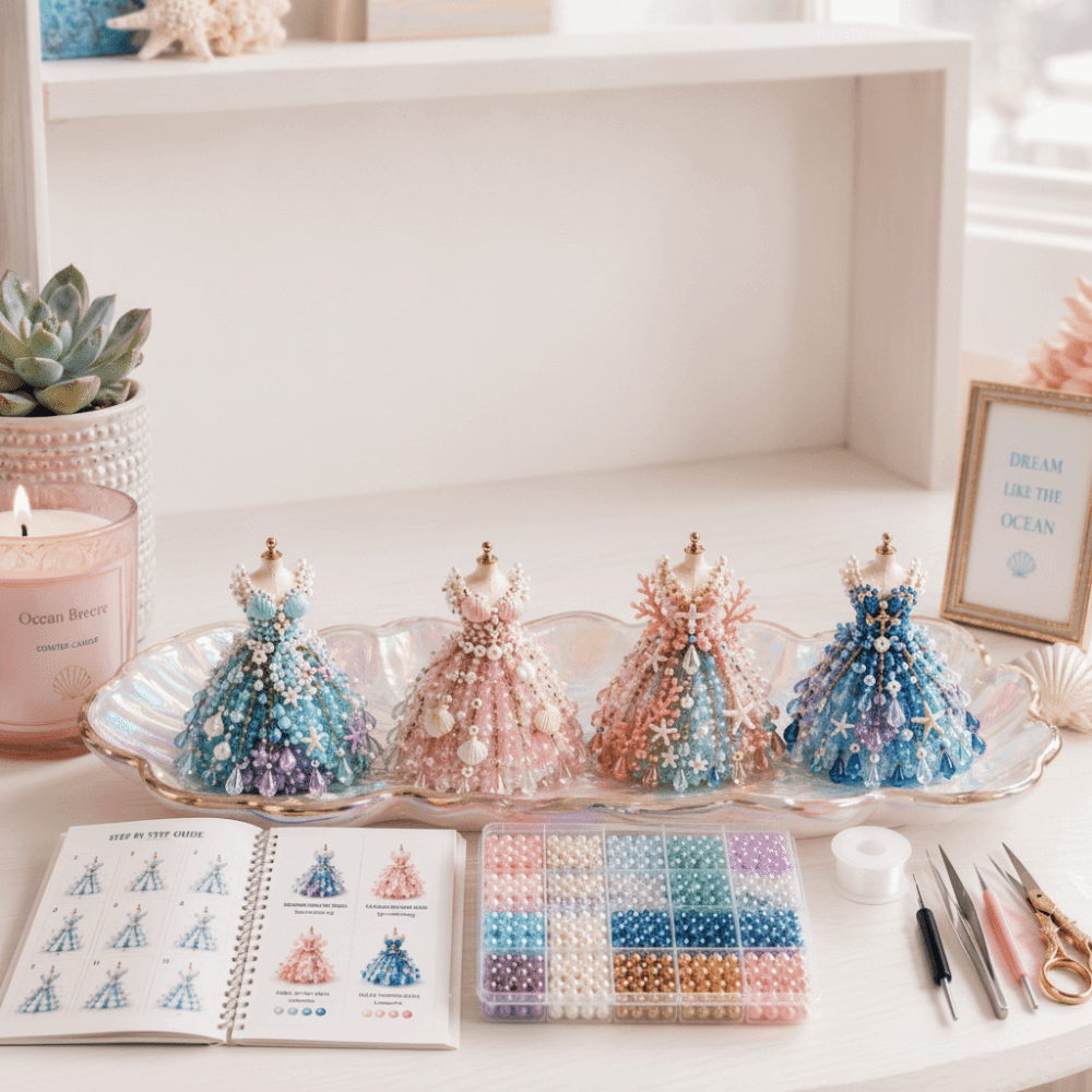 Tiny Beads 3D Beaded Dress Kit - огляд і ціна Art Craft Rainbow