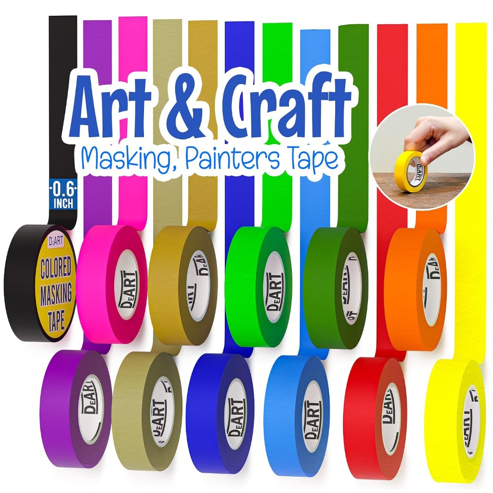 Colorful Masking Tape 12 Rolls - огляд і ціна Art X Craft