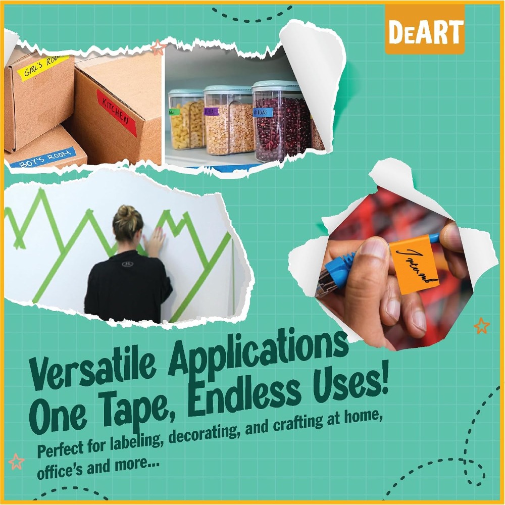 Colorful Masking Tape 12 Rolls - огляд і ціна Art X Craft