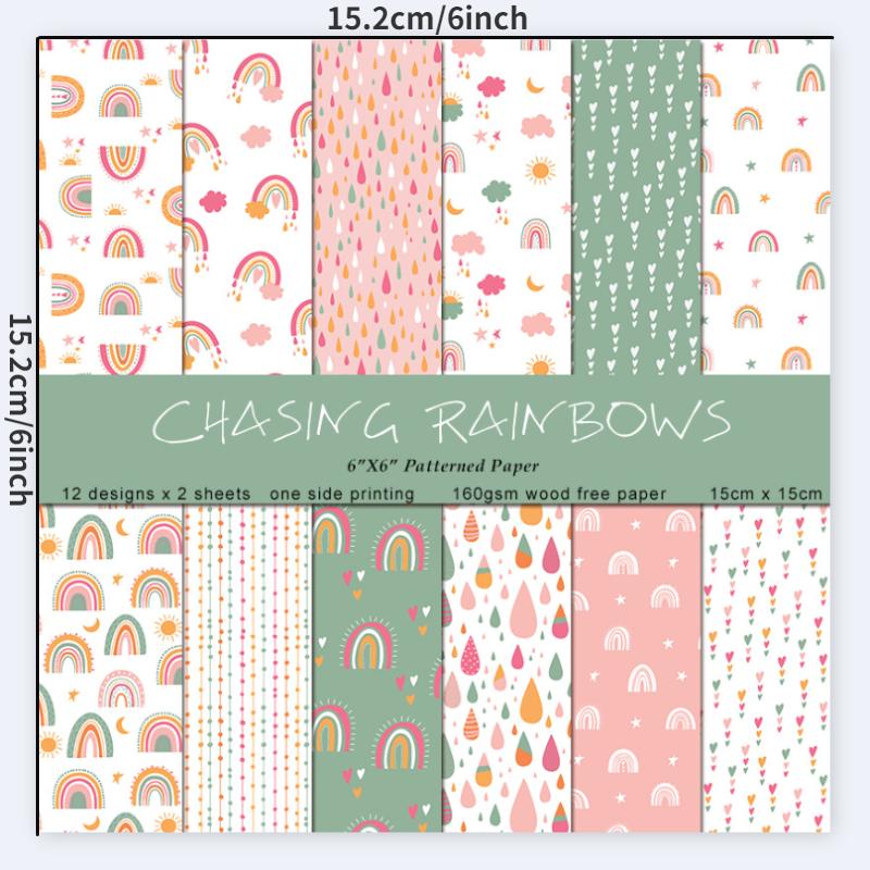 24 Sheets/Set Rainbow Craft Pa - огляд і ціна Art Craft Background