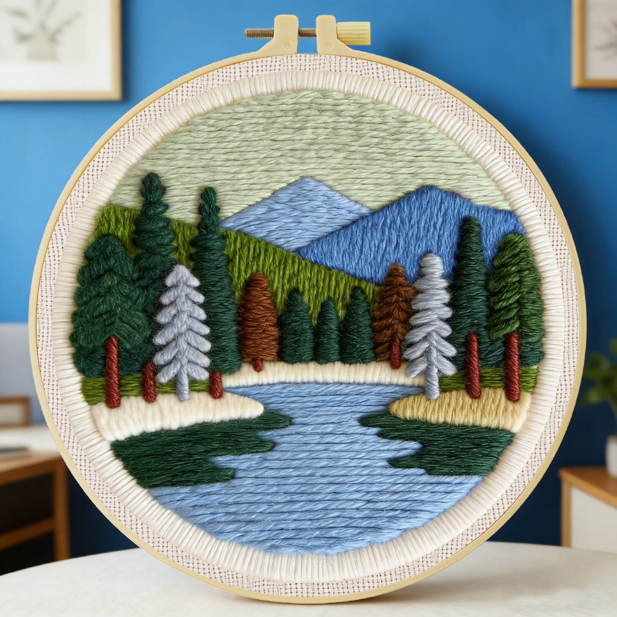 20X20CM/7.87inch Scenery Punch - огляд і ціна Punch Needle Kit