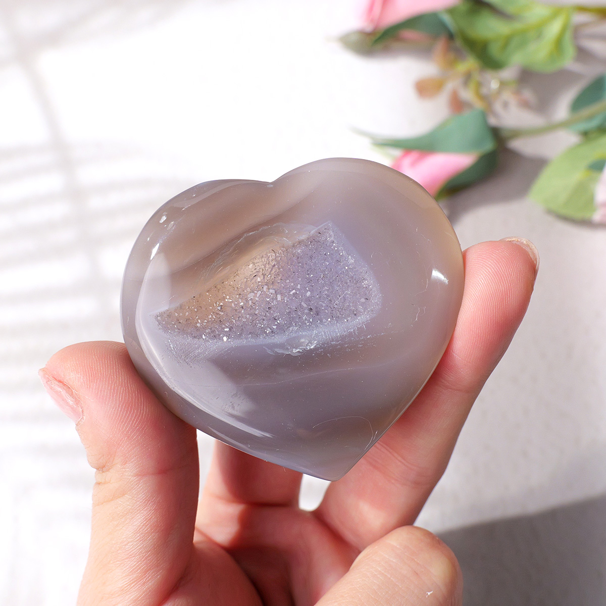 1PC Natural Agate Love Heart S - огляд і ціна Art Craft Mother'S Day