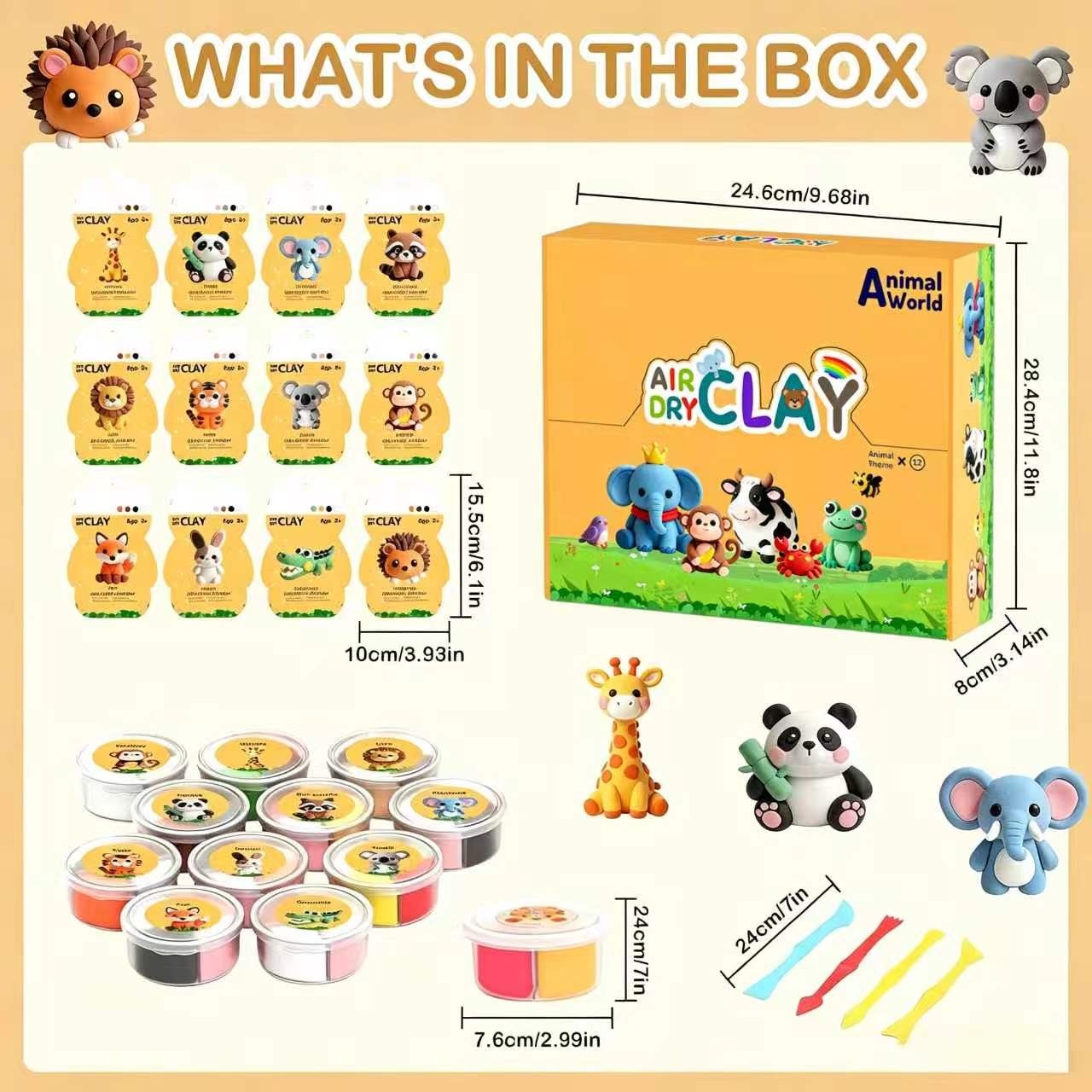 Air Dry Clay Kit with 12 Anima - огляд і ціна Air Dry Clay