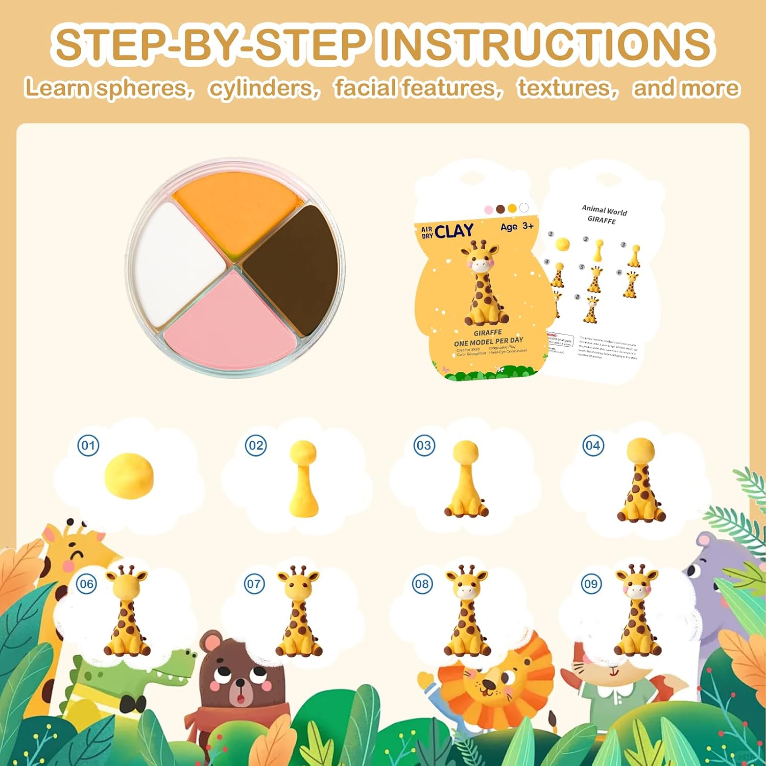 Air Dry Clay Kit with 12 Anima - огляд і ціна Air Dry Clay
